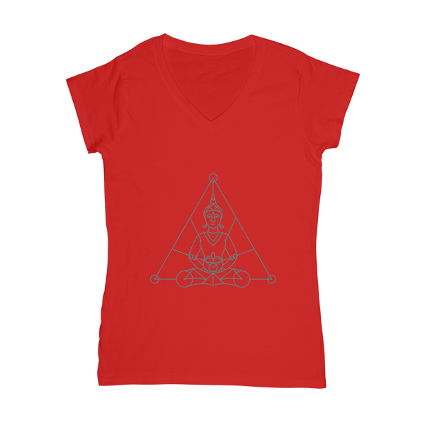 Zen Meditation-01 ﻿Classic Women's V-Neck T-Shirt