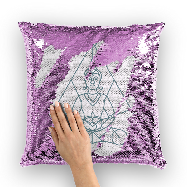 Zen Meditation-01 ﻿Sequin Cushion Cover