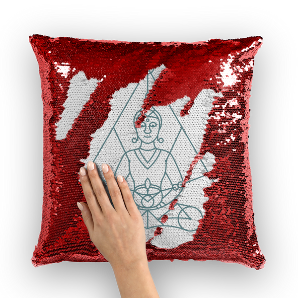 Zen Meditation-01 ﻿Sequin Cushion Cover