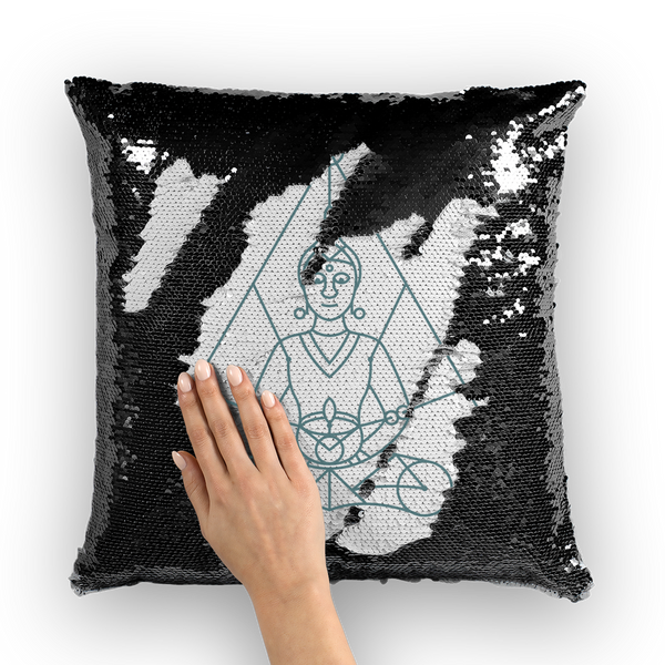 Zen Meditation-01 ﻿Sequin Cushion Cover