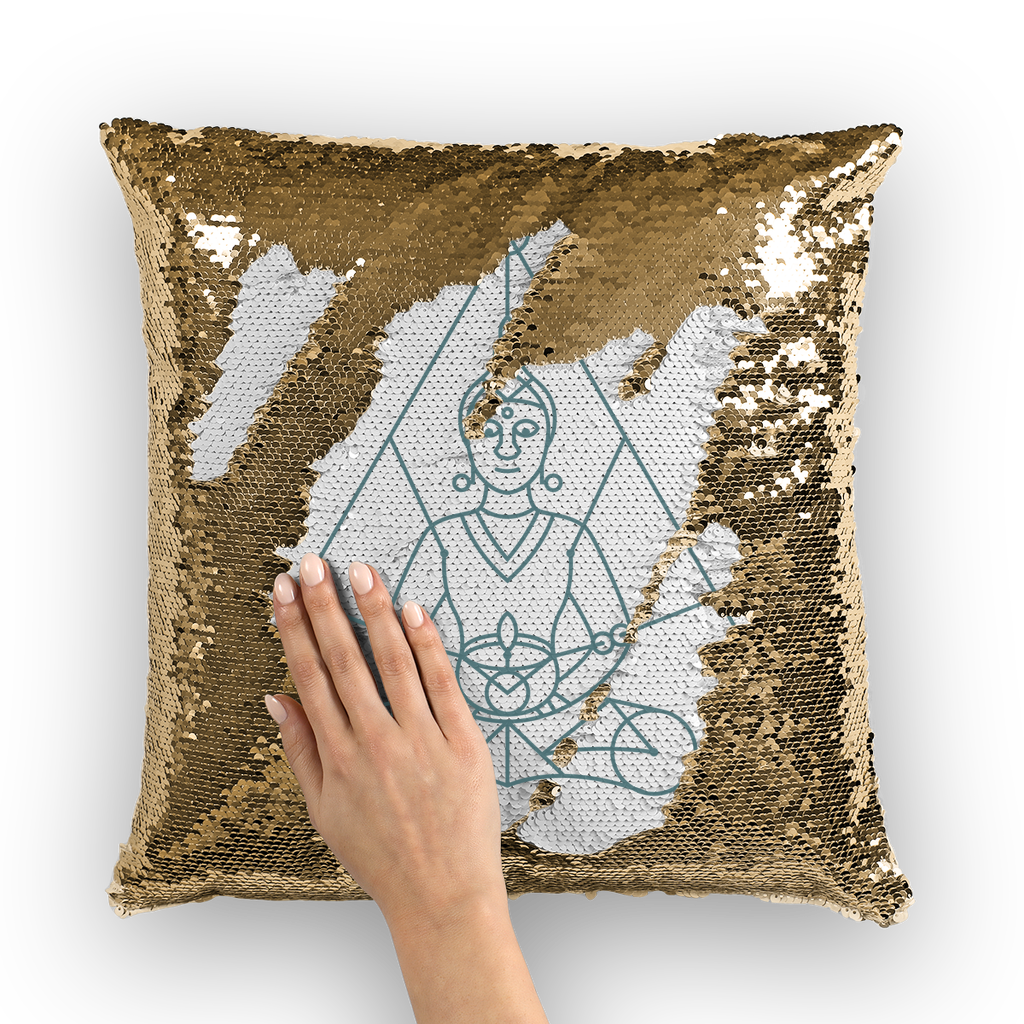 Zen Meditation-01 ﻿Sequin Cushion Cover