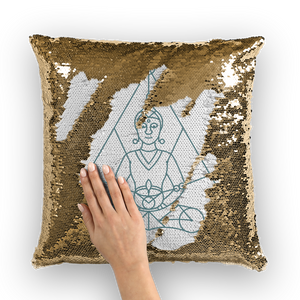 Zen Meditation-01 ﻿Sequin Cushion Cover