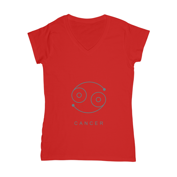 cancer-01 ﻿Classic Women's V-Neck T-Shirt